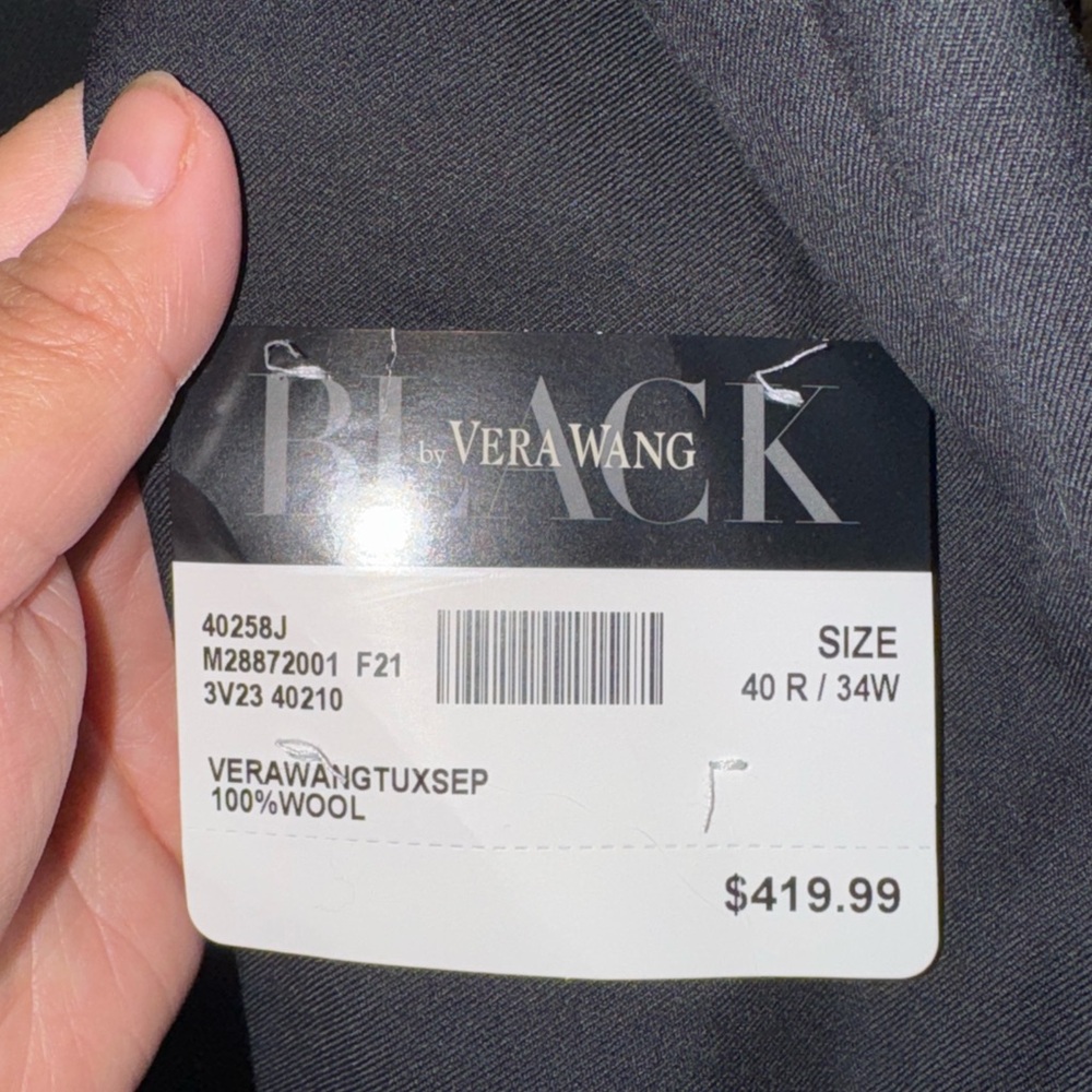 Vera Wang Black Wool Tuxedo